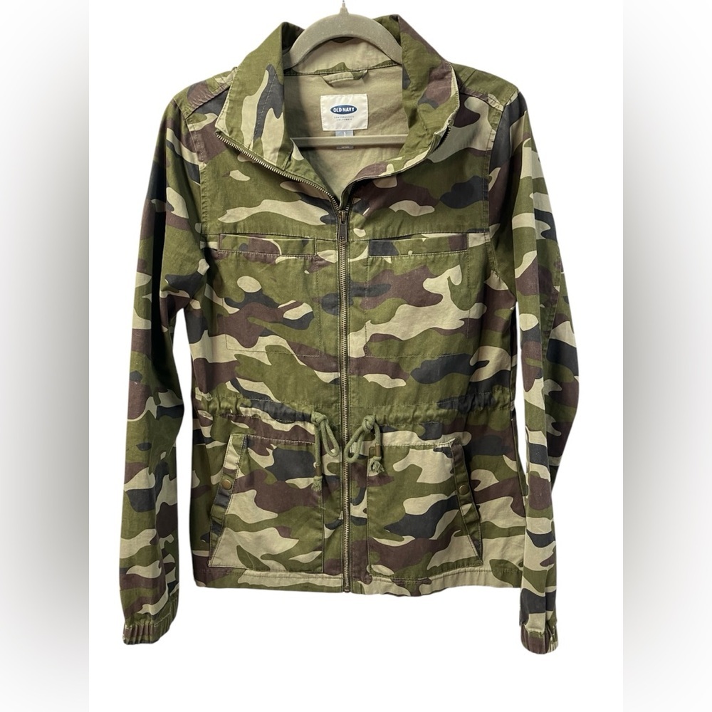 Old Navy Camo Twill Field Jacket women’s size small 100%‎ cotton